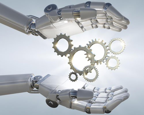 3d-rendering-robot-hand-holding-metal-3d-mechanical-gear